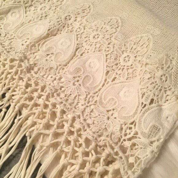 NWOT Zara Womens S Boho Crochet Fringe Cropped Top - Picture 5 of 7